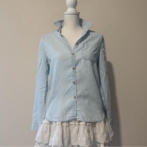 Light Blue Button-Up Blouse